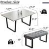 3 Piece Dining Table Set with Bench, 42.9 Inch Modern Kitchen Table with Left Seat Corner Bench and Bench Dining Room Sets 2