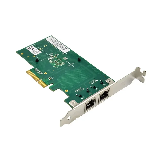 2-портовый адаптер сетевой карты локальной сети Чип PCIe x4 Контроллер Intel I350AM2 Pci-e X4 Gigabit 1000M Ethernet Настольный проводной 5
