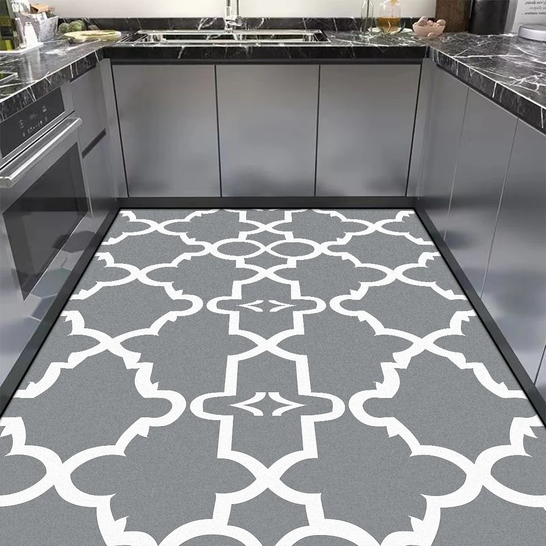 Modern Simple Kitchen Carpet Anti Slip and Water Absorption Kitchen Mat Large Area Rug for Dining Room Home Entrance Alfombra 러그 3