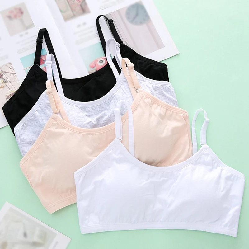 Teenage Girl Bra Seamless Bralet Full Cup Cotton Underwear Sleep Bra Tube Top Teenage Girl Lingerie Training Girls 9-16Y girls underwear