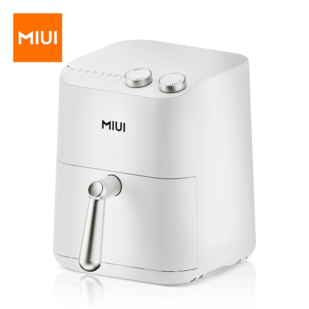 MIUI freidora de aire sin aceite para cocina casera, 3,5 l, freidora eléctrica mecánica, horneado sin aceite, patatas fritas/pollo entero, clásica