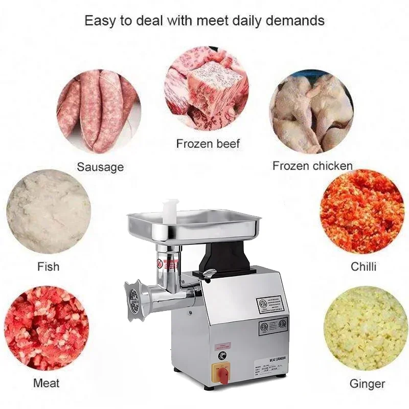 900W22# Stainless Steel Industrial Sausage Meat Grinder Chopper Beef Mincer Commercial Professional Meat Grinder Machine 5