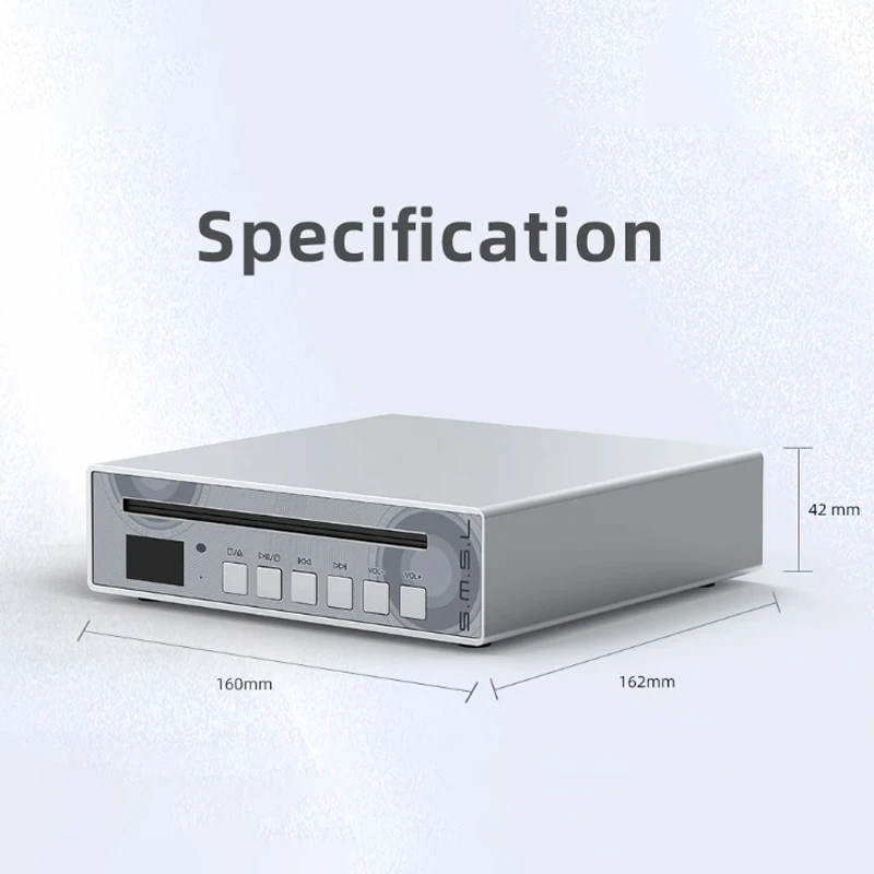 SMSL PL100 CS43131 Chip CD Player Output Power 30&Omega; 60mW RCA /3.5mm/Coaxial/Optical with Remote Control