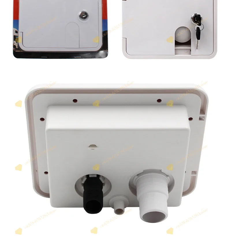 RV square water inlet water filling port with pressure inlet gravity filling po