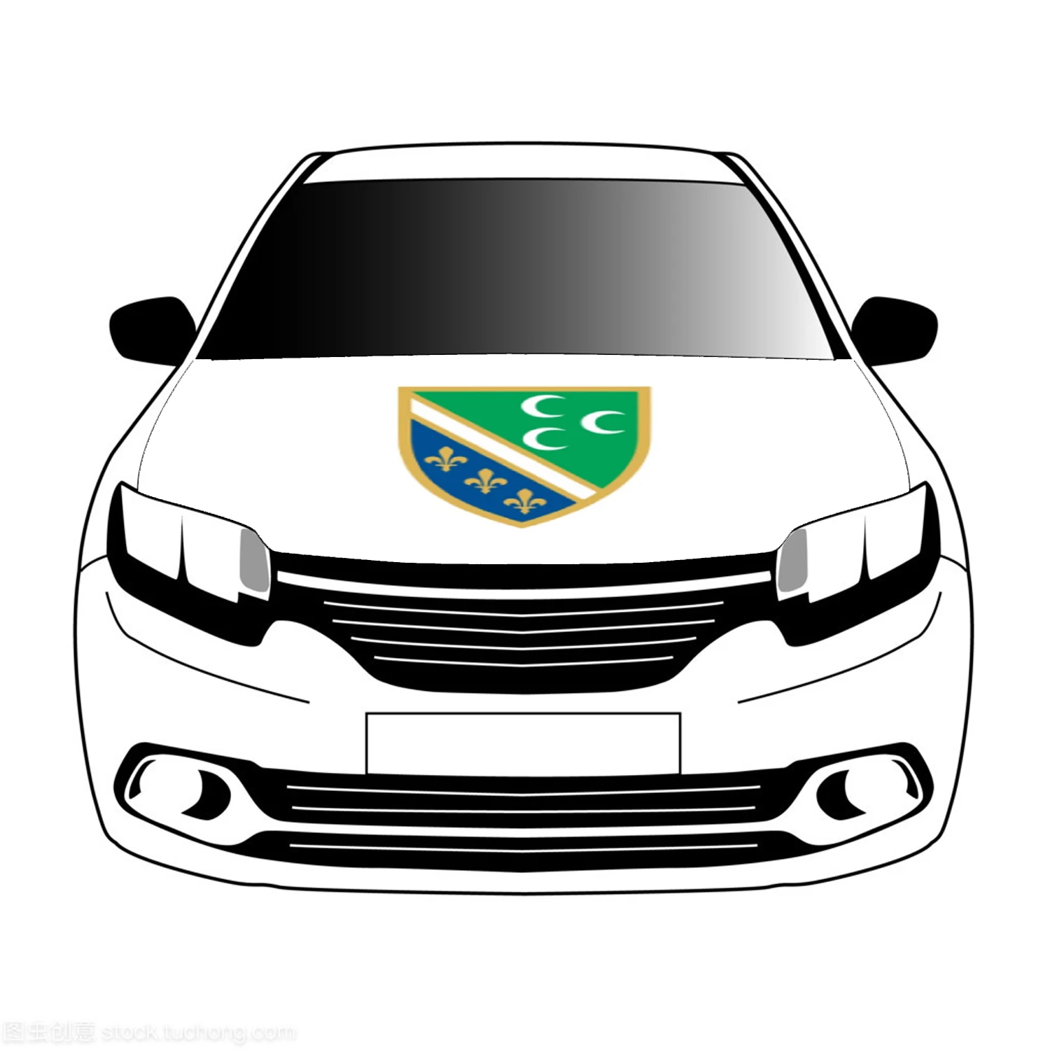 

Bosniak flag flags,3.3x5ft/5x7ft 100%polyester,car bonnet banner Advanced sublimation printing car cover flag+triangle fastener