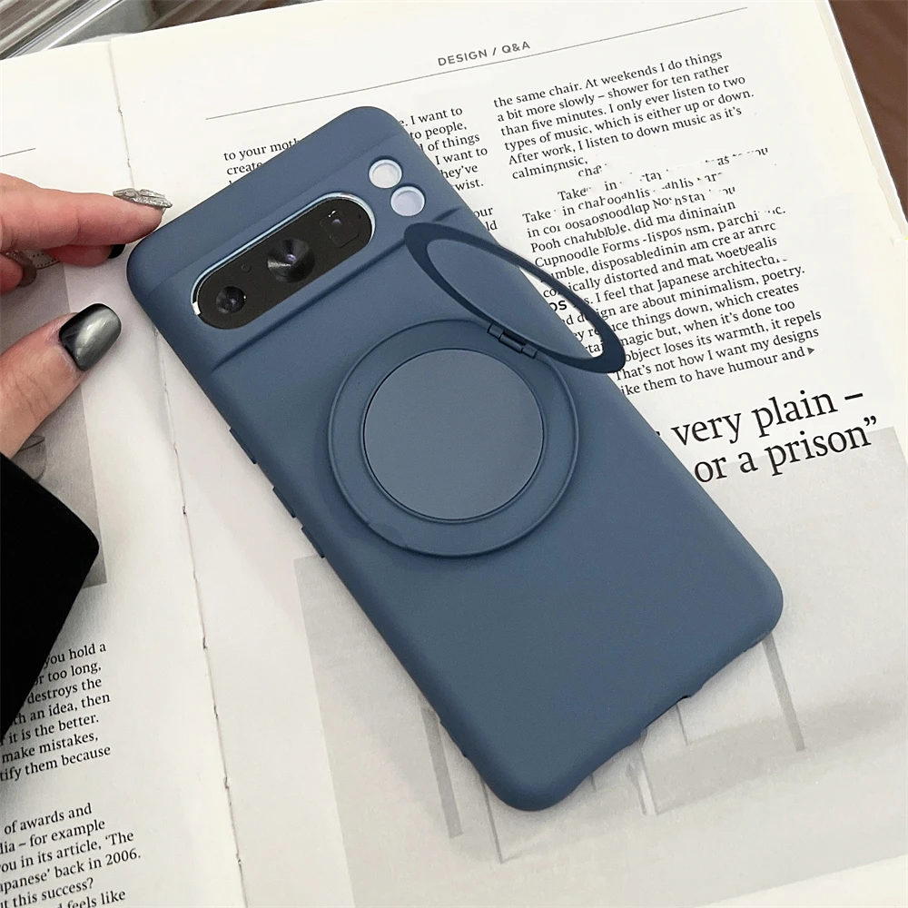 Liquid Silicone Magnetic Phone Case with Stand Holder