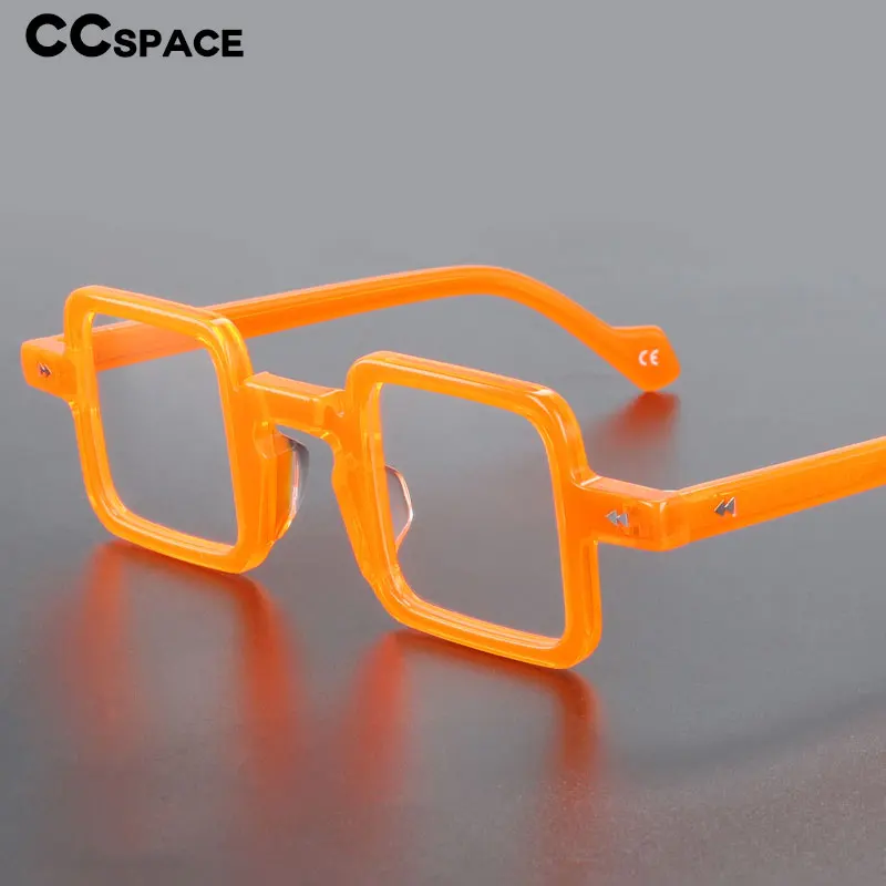 55351C Retro Brand Rectangle Frame Men Prescription Glasses Handmade