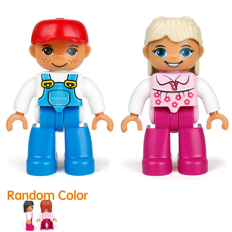 Big Building Blocks Family Police Education Compatible with DuploED Figures Farm Action Figures Character Toys For Children Baby 6