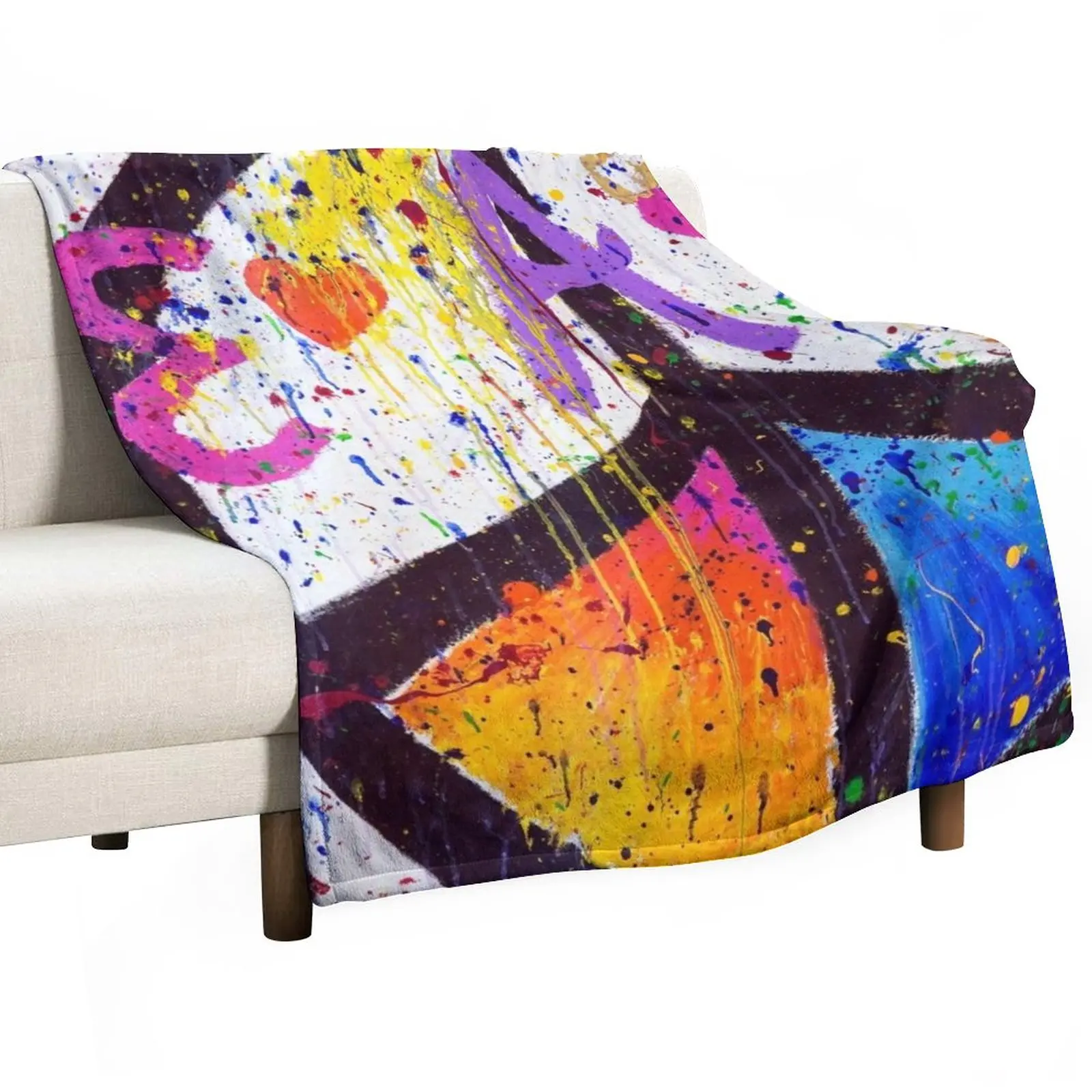 

Peace Sign Graffiti Throw Blanket Soft Plaid christmas gifts wednesday Blankets