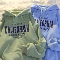 ay Fce Lined Thiened Hoodie Women's Loose Fit Pullover Sweatirt Korean Sle Long Sve Cotton Polyester Blend - Image 4