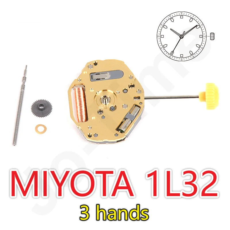 1L32 Movement Japan Miyota 1L32 Movement Quartaz Movement 3 Hands