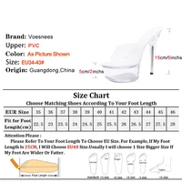 Shoe for Party Club Stripper Heels Women Shoes Platform High Heels Sandals Clear Sexy Pole Dance 15cm High Plus Size Slippers - Image 4