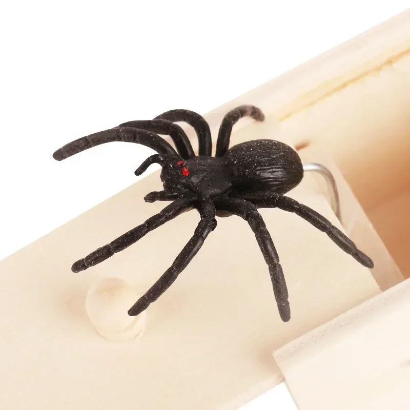 Halloween Prank Scare Box - Wooden Trick Spider Decoration