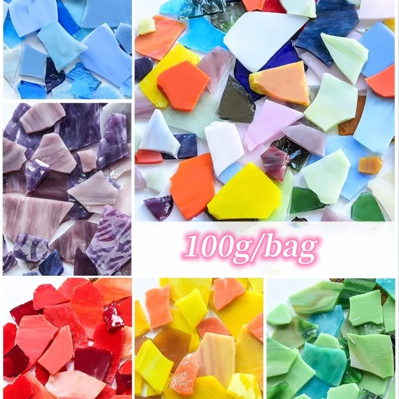 Multicolor Mosaic Glass Tiles Piece DIY Crafts Home Floor Wall Decorations  Tile