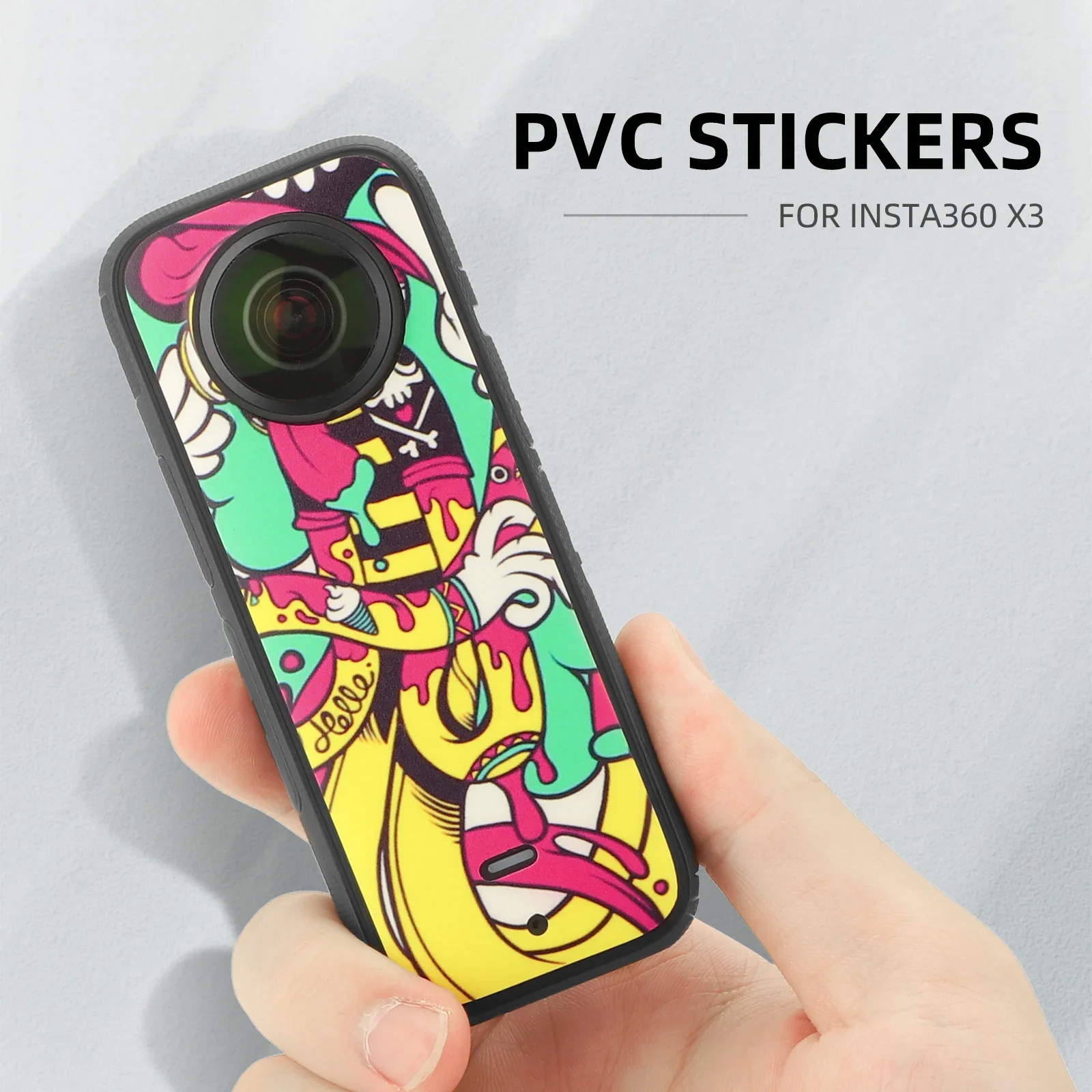 인스타 360 X3 용 PVC 스티커 데칼, 컬러 스티커 보호 필름, 방수 데칼, 탈착식 스킨, 인스타 360 One X3 액세서리