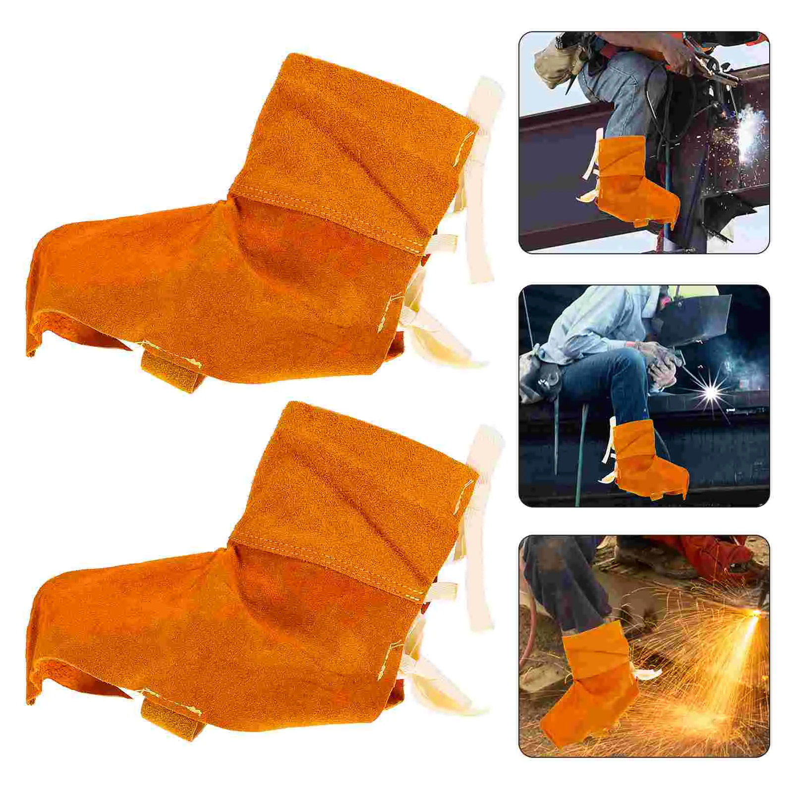 

Heat-insulating Shoe Covers Welder Boot Protector for Men Dedicated Cowhide Welding Work