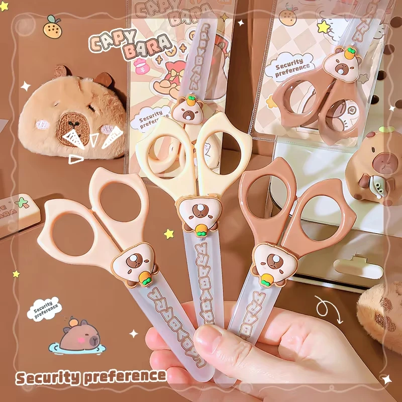 pretty school useful back to school stationery scissors cute capybara craft scissors Mini scissors for diy children's - 3