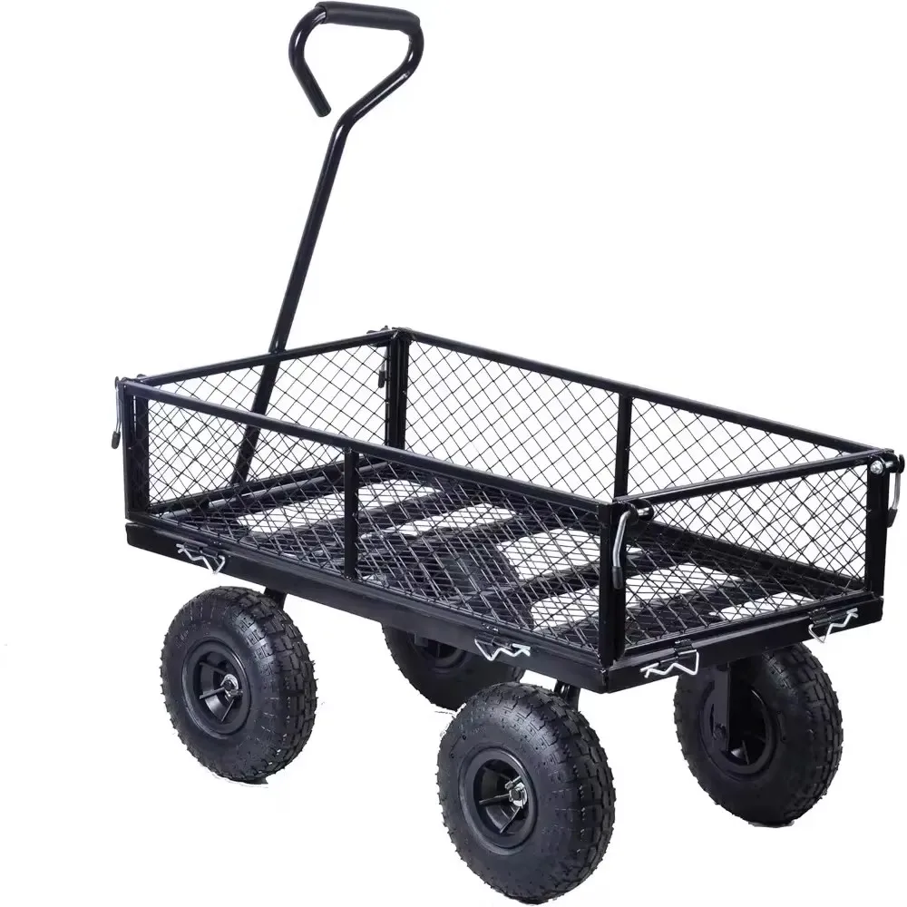 Garden Dump Cart-Large Capacity, Removable, Sturdy, Green, Outdoor Use