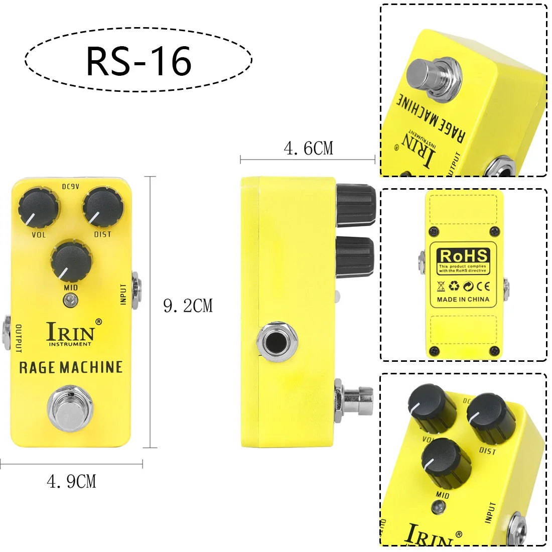 IRIN NEUE Guitarra Effekt Pedal Kompression Fuzz Overdrive Distortion Boost Bass True Bypass Pedale Elektrische Gitarre Zubehör – Detail 33