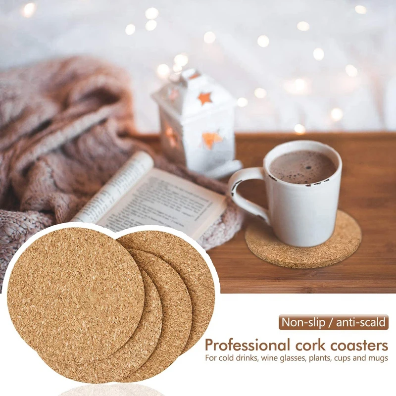 Cork Coasters For Drinks,Bar Coasters Absorbent Heat Resistant Reusable Saucers For Drink Wine Glasses Cups Mugs images - 6