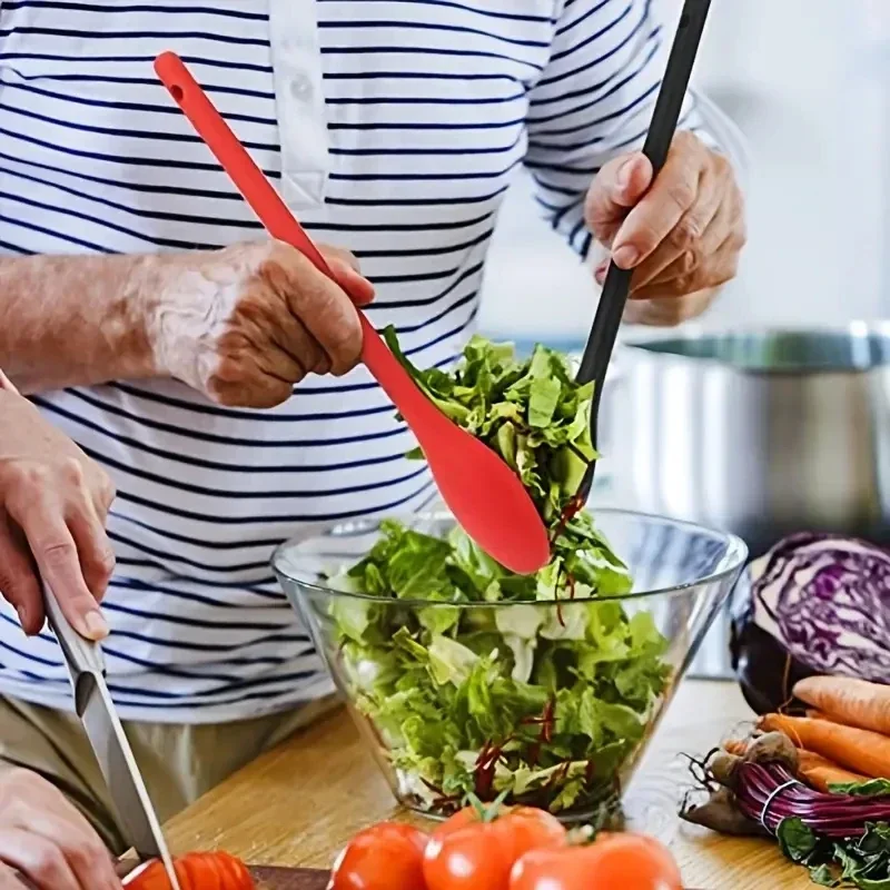 Salad Mixing Spoon Nonstick Silicone Cooking Spoon Long Handle Spoon Baking Spoons Salad Stirring Mixing Serving Scoop Cuchara