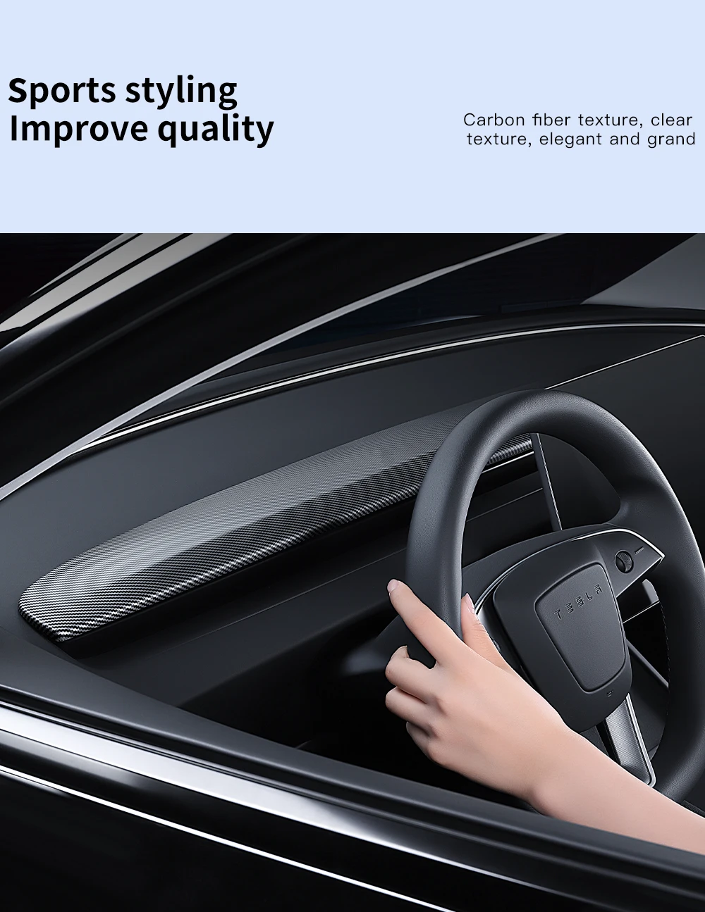 For Tesla Model 3 Highland Model Y Juniper 2025 ABS Dashboard Trim Strip Center