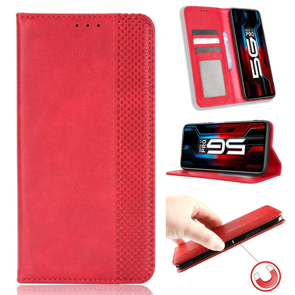 Luxury Leather Flip Wallet Case - Magnetic Retro Skin Holder and Full Cover