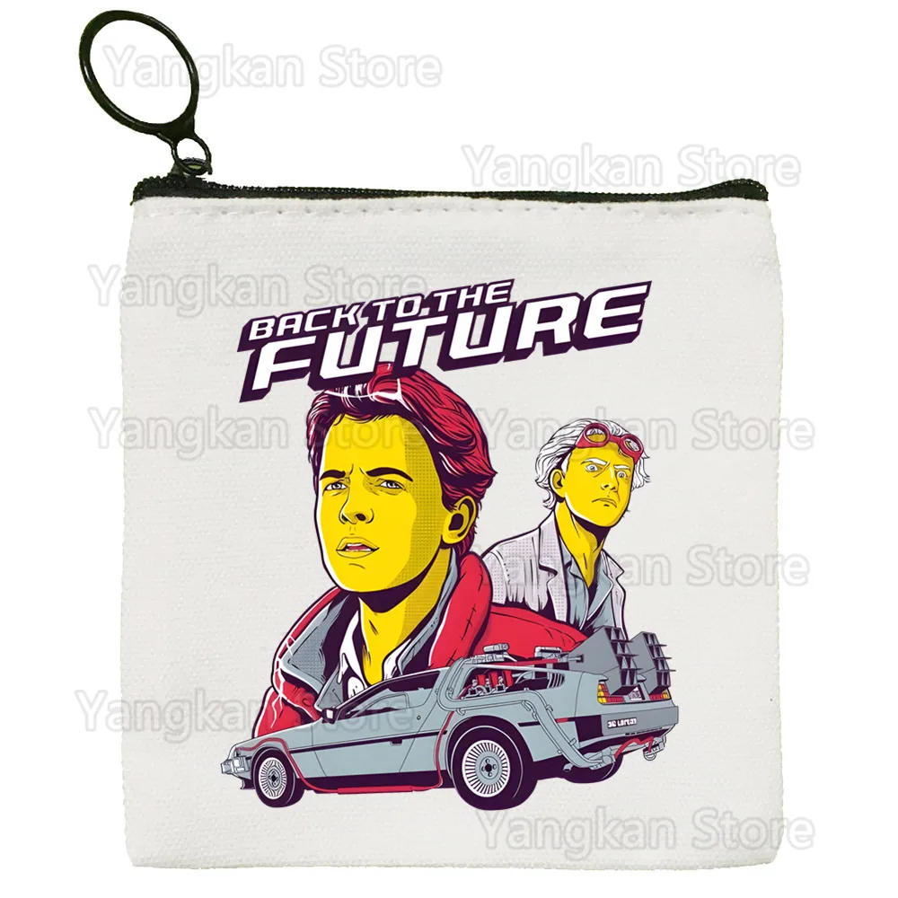 Back To The Future Delorean Canvas Coin Purse Storage Pouch Canvas Bag Coin Bag Key Purse