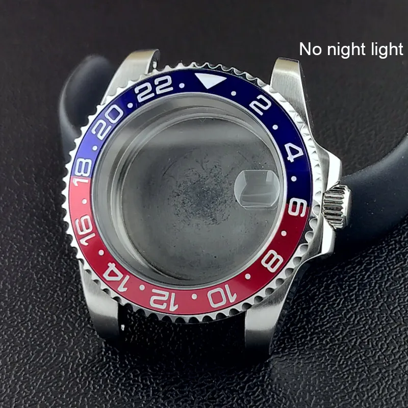 40MM Sapphire Glass GMT Bidirectional Rotation Watch Case with Accessories