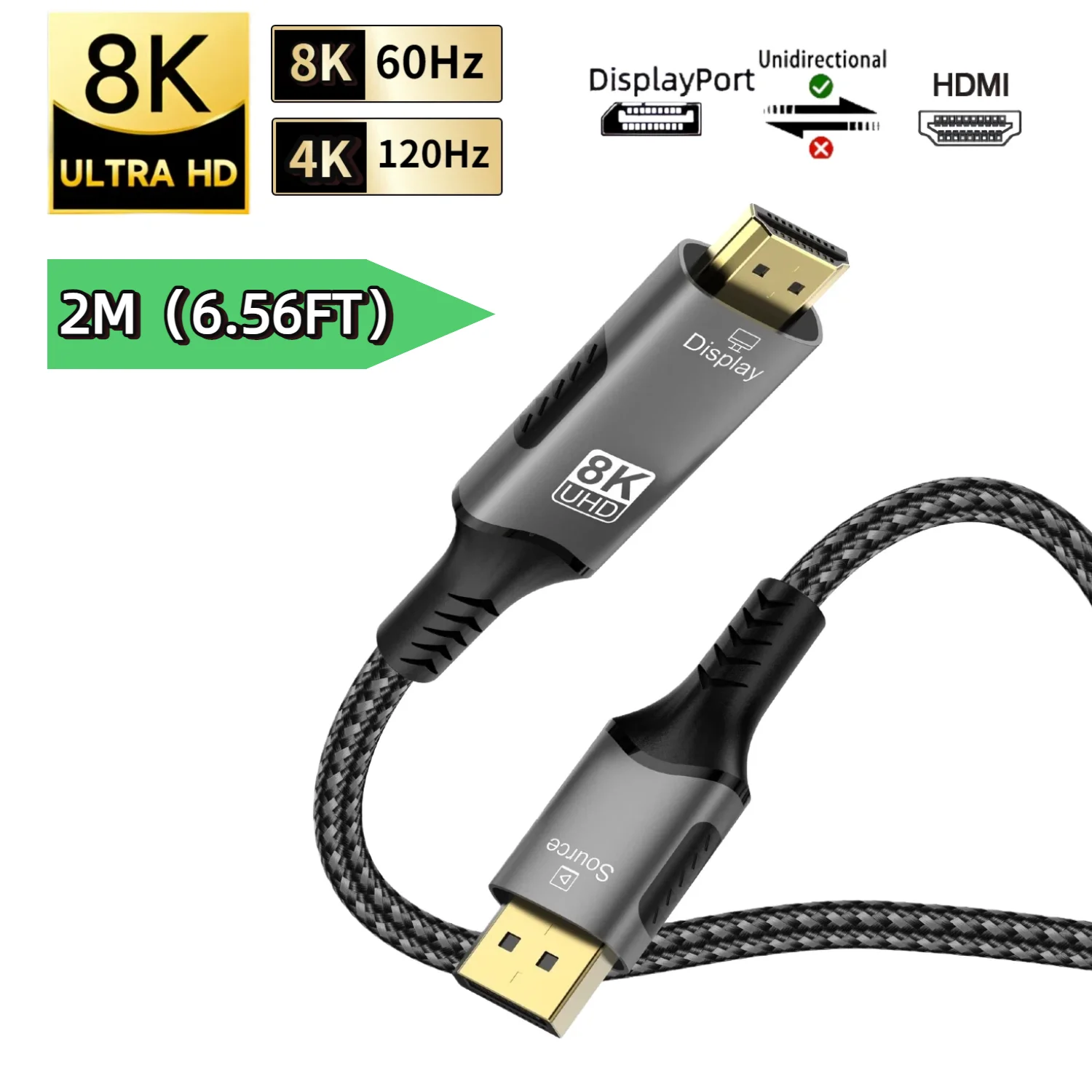 DP to HDMI-8K60hz-2M