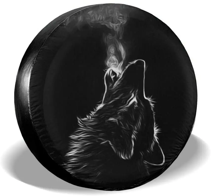 Black 3d Wolf Spare Tire Cover Waterproof Dustproof Sun Wheel Tire Cover  For Jeep, Trailer, Rv, Suv Vehicle Anime Tire Cover Car Covers  AliExpress