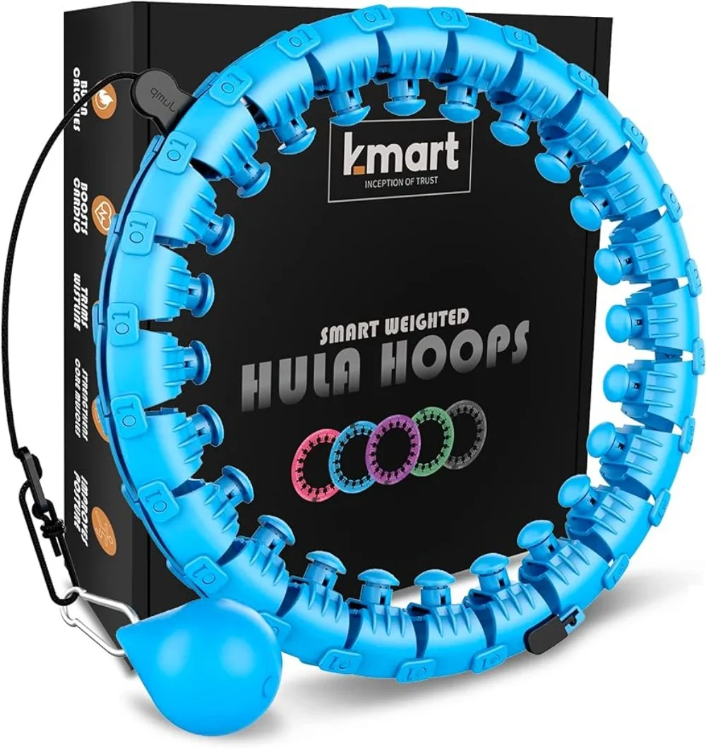 

K-MART Smart Hula Ring Hoops, Weighted Hula Circle 24 Detachable Fitness Ring with 360 Degree Auto-Spinning Ball Gymnastics