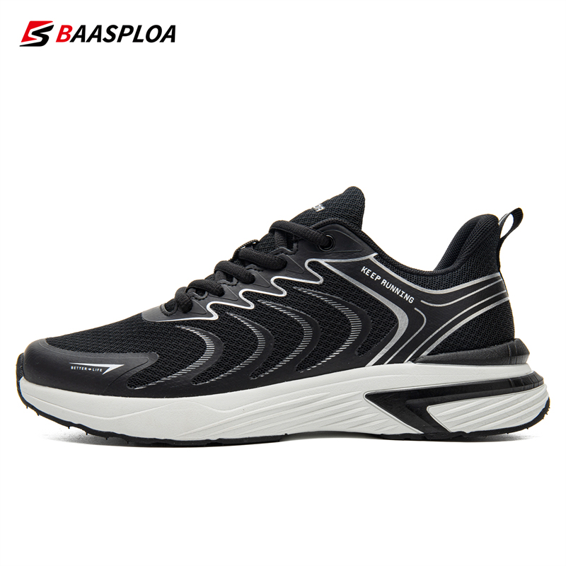 Baasploa Men Professional Running Shoes New Mesh Breathable Sport Shoes Men Comfort Lightweight Snekaers Non-Slip Outdoor