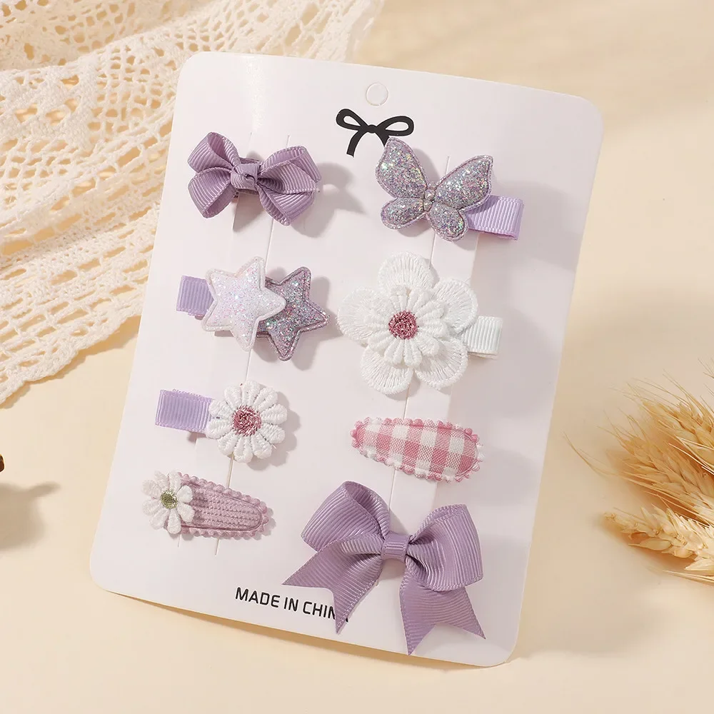 8 Teile/satz Süße Bowknot Mini Haarspange Haarspangen für Mädchen Mode Haar Clips Geschenk Set Frische Haar Zubehör – Detail 3