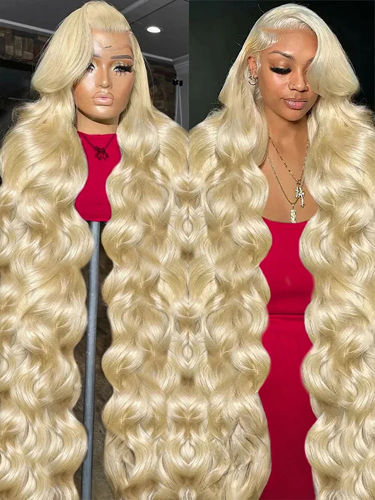 36 40 Inch 613 Honey Blonde Body Wave 250 Density 13x6 HD Lace Front Human Hair Wigs 13x4 HD Lace Frontal Wig for black women 1