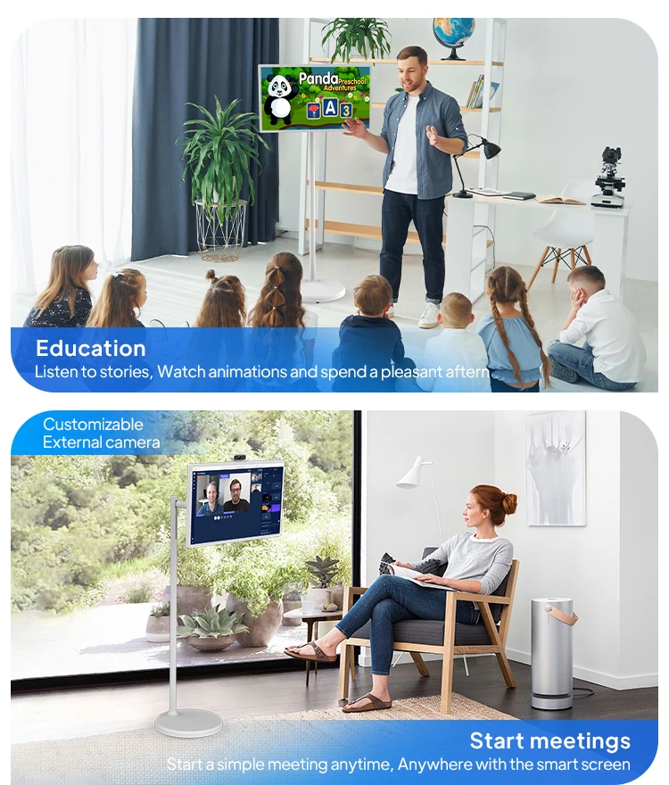 Interactive 32 Inch Stand By Me Smart Television In Cell Touch Xbox Switch PS4 PS5 Game monitr LCD Screen Movable TV