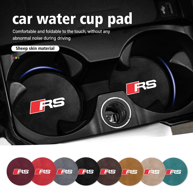 2pcs-Car-Coasters-Anti-Slip-Pad-Cup-Holder-Mat-Accessories-For-Audi-A3 ...