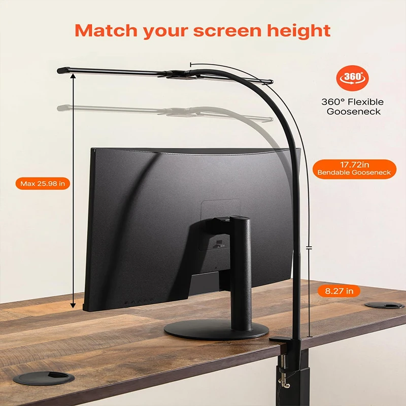 UltraFlex LED Desk Lamp: Dual Head, Eye-Friendly, 360° Adjustable, Tri-Mode Lighting