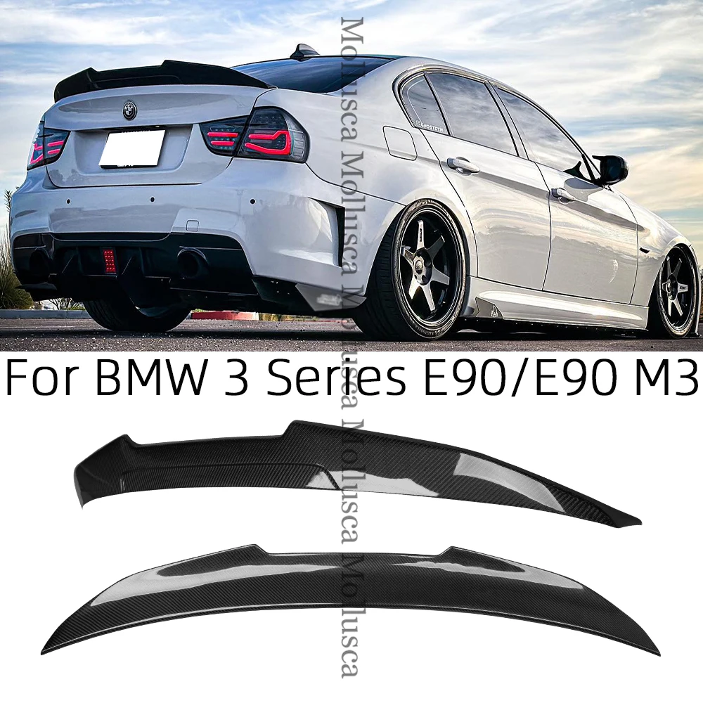For Bmw 3 Series E90 4door Psm Style Carbon Fiber Rear Spoiler Trunk