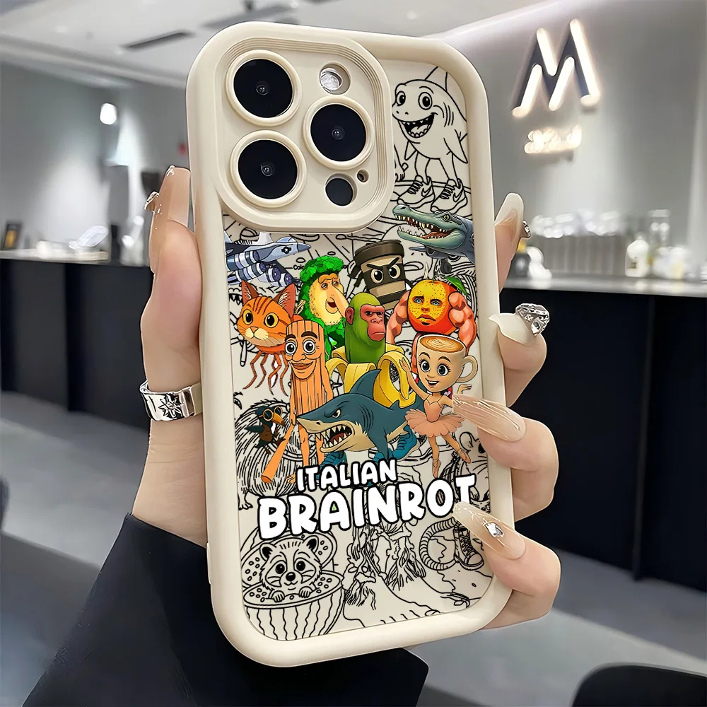 Stylish Animal B-BRAINROTs Soft TPU Phone Case - Durable Back Cover