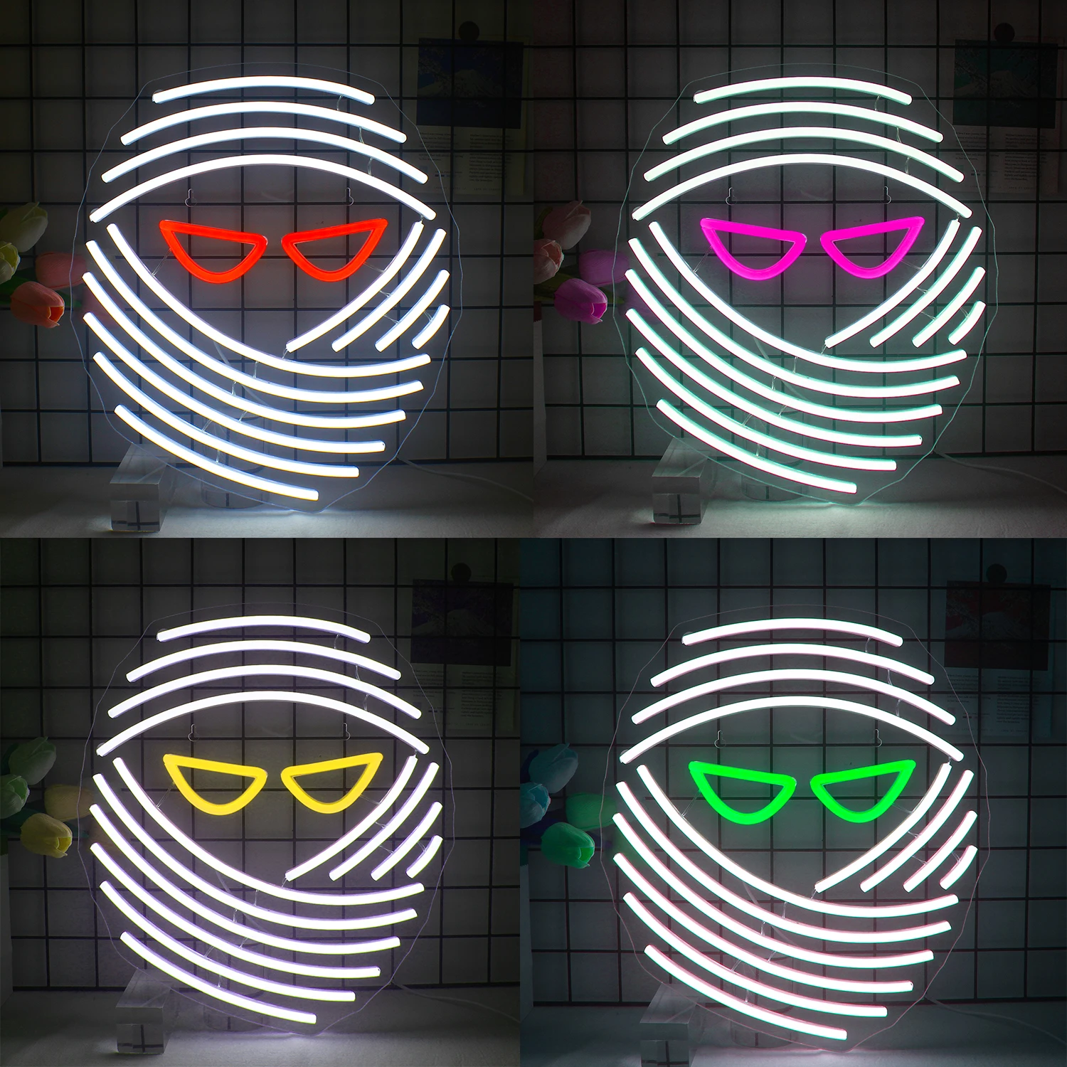 

Mummy Neon Light Masked Face Neon Glow Sign for Man Cave sign Bar Party Bedroom Home Decor Cosplay Atmosphere Decorative Light