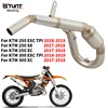 For KTM 250 300 EXC TPI SX XC 2017 - 2019 Motorcycle Exhaust Escape Moto Front Link Pipe With Catalyst Connect Original Muffler