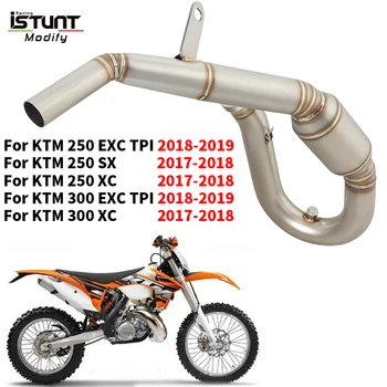 For KTM 250 300 EXC TPI SX XC 2017 - 2019 Motorcycle Exhaust Escape Moto Front Link Pipe With Catalyst Connect Original Muffler