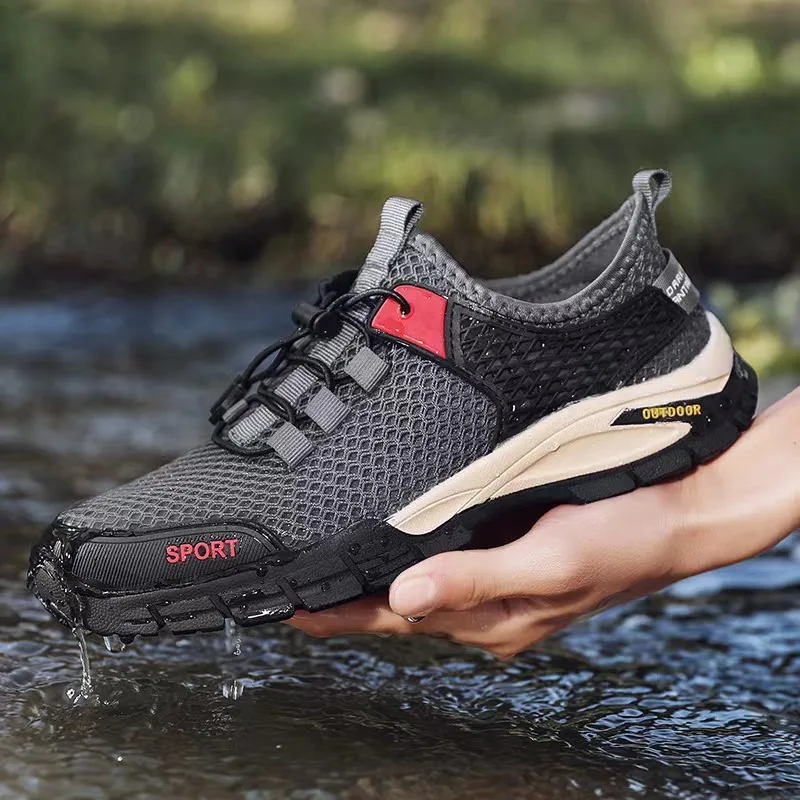 Description Picture 5 of itemMen Casual Tennis Sneakers Breathable Mesh Non Slip Outdoor Mesh Shoes Mens Hiking Shoes Climbing Trekking Barefoot Sneakers