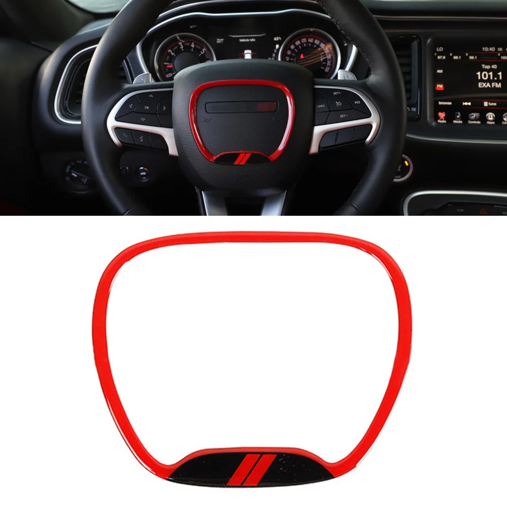 عجلة القيادة حلقة مركزية غطاء الكسوة ل دودج تشالينجر شاحن جيب جراند شيروكي SRT8 2015-2020 اكسسوارات السيارات الداخلية