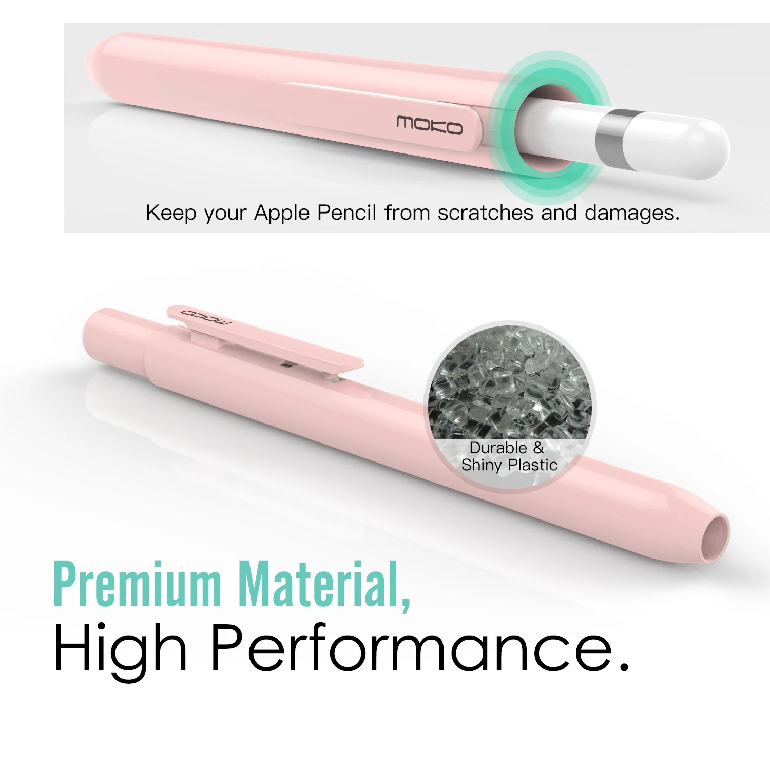 MOKO Retractable Protective Sleeve with Clip for Apple Pencil 1st Generation