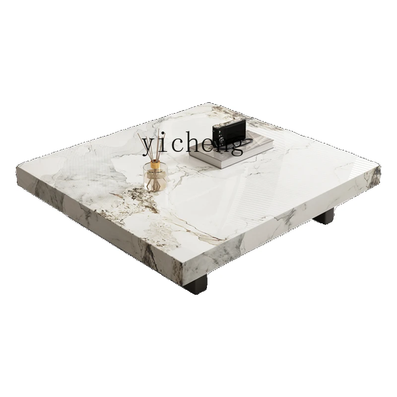 

ZK Simple Modern Minimalist Living Room Office Home Square Net Red Rock Plate Tea Table