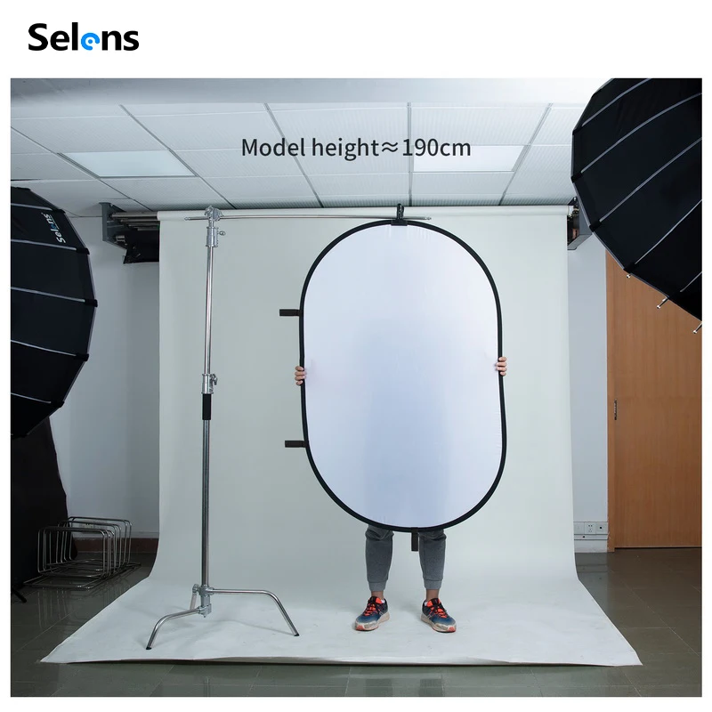 Selens 150X200CM Foldable Oval Reflector Soft Light Board Video Photography Diffuser Photo Studio Soft Panel with Portable bag