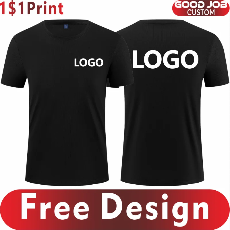 

Breathable Waffle Short Sleeve T-shirt Embroidery Logo Casual Round Neck T-shirt Custom Company Brand Design Personal Tops Print