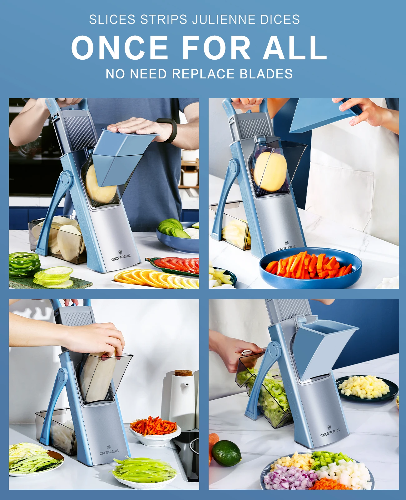 Vegetable Cutter Mandoline Slicer, Once for all. Food Chopper, Dicer Fruit